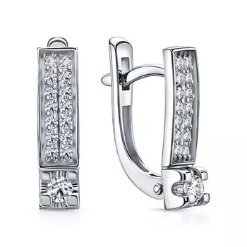 Золотые серьги с бриллиантами природными