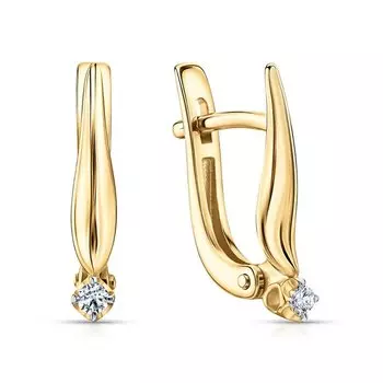 Золотые серьги с бриллиантами природными