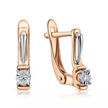 Золотые серьги с бриллиантами природными