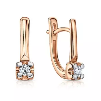 Золотые серьги с бриллиантами природными