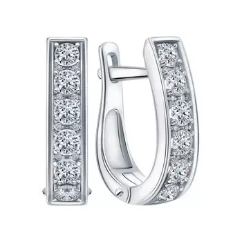 Золотые серьги с бриллиантами природными