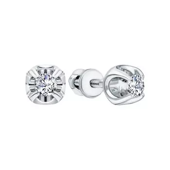 Золотые серьги с бриллиантами природными