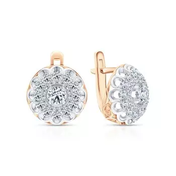 Золотые серьги с бриллиантами природными