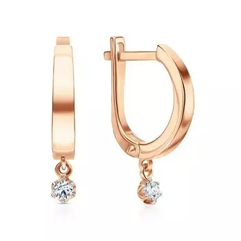 Золотые серьги с бриллиантами природными