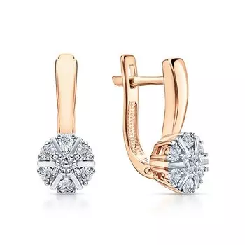 Золотые серьги с бриллиантами природными