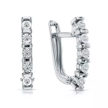 Золотые серьги с бриллиантами природными