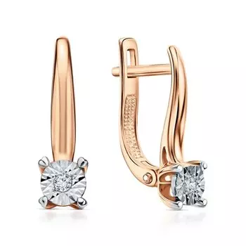 Золотые серьги с бриллиантами природными