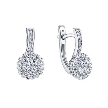 Золотые серьги с бриллиантами природными