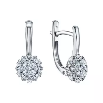 Золотые серьги с бриллиантами природными