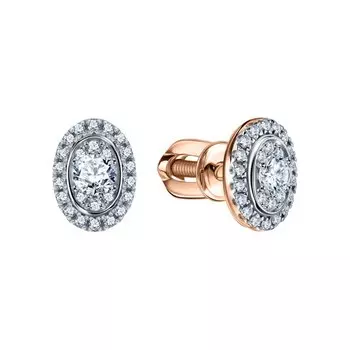 Золотые серьги с бриллиантами природными