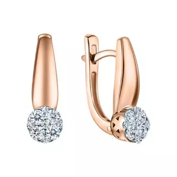 Золотые серьги с бриллиантами природными