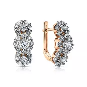 Золотые серьги с бриллиантами природными