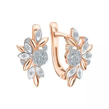 Золотые серьги с бриллиантами природными