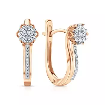 Золотые серьги с бриллиантами природными