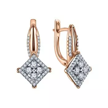 Золотые серьги с бриллиантами природными