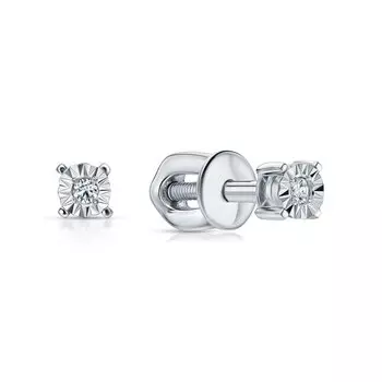 Золотые серьги с бриллиантами природными