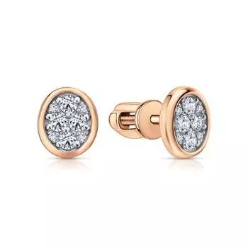 Золотые серьги с бриллиантами природными