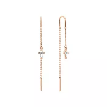 Золотые серьги с бриллиантами природными