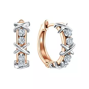 Золотые серьги с бриллиантами природными