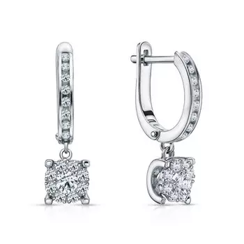 Золотые серьги с бриллиантами природными