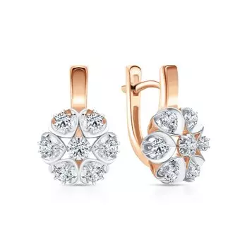 Золотые серьги с бриллиантами природными