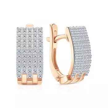 Золотые серьги с бриллиантами природными