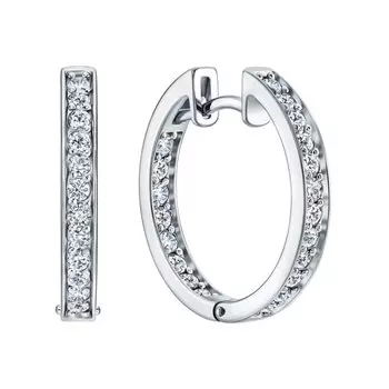 Золотые серьги с бриллиантами природными