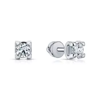 Золотые серьги с бриллиантами природными