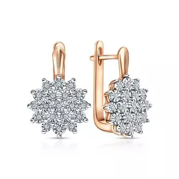 Золотые серьги с бриллиантами природными