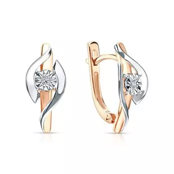 Золотые серьги с бриллиантами природными