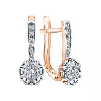 Золотые серьги с бриллиантами природными