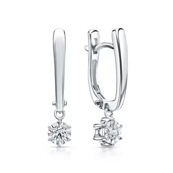 Золотые серьги с бриллиантами природными