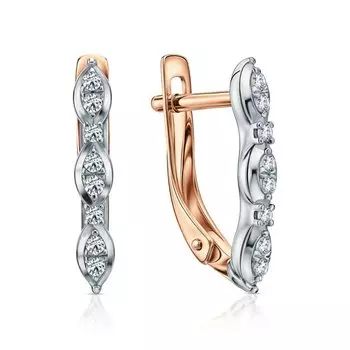 Золотые серьги с бриллиантами природными