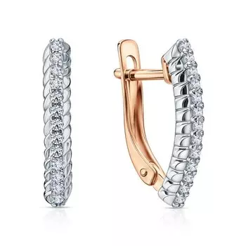 Золотые серьги с бриллиантами природными