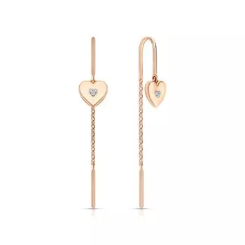 Золотые серьги с бриллиантами природными