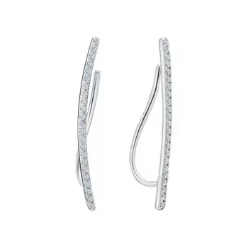 Золотые серьги с бриллиантами природными