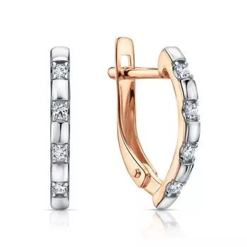 Золотые серьги с бриллиантами природными