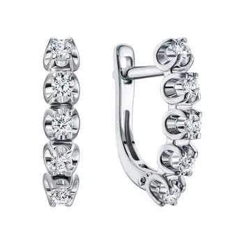 Золотые серьги с бриллиантами природными