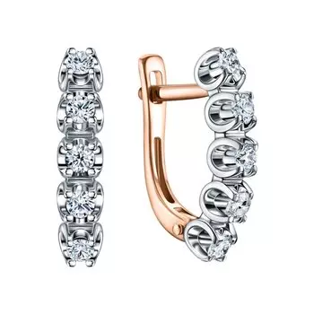 Золотые серьги с бриллиантами природными