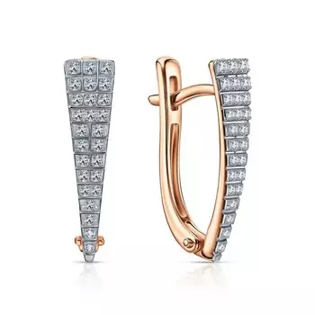 Золотые серьги с бриллиантами природными