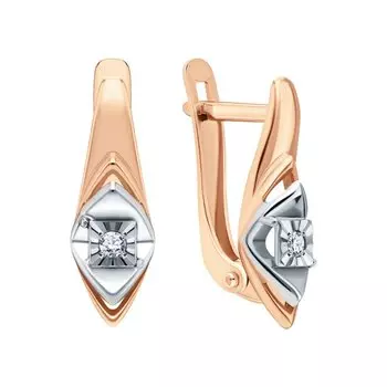 Золотые серьги с бриллиантами природными