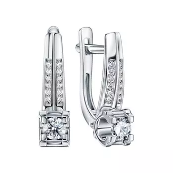 Золотые серьги с бриллиантами природными