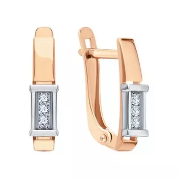 Золотые серьги с бриллиантами природными