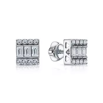 Золотые серьги с бриллиантами природными