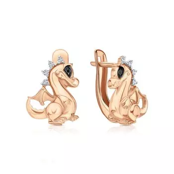 Золотые серьги с бриллиантами природными