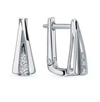 Золотые серьги с бриллиантами природными