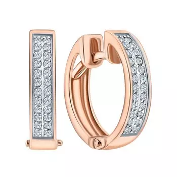 Золотые серьги с бриллиантами природными