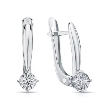 Золотые серьги с бриллиантами природными