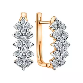 Золотые серьги с бриллиантами природными