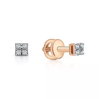 Золотые серьги с бриллиантами природными